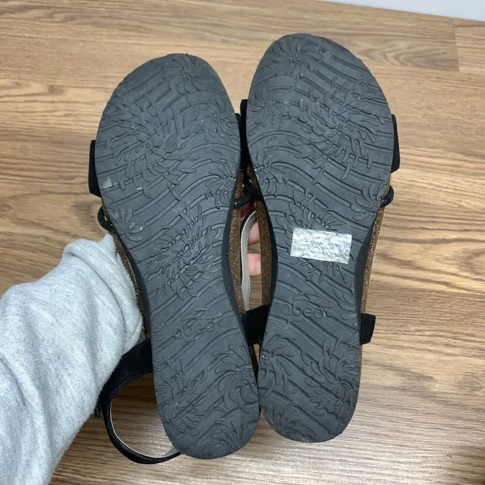 Abeo Womens Sandal Bio System‎ Orthotic Comfort Black Open Toe Size 10